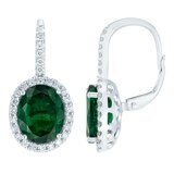 0.50克拉 綠寶石圓形鑽石耳環 VS2/I 0.50克拉 綠寶石圓形鑽石耳環 VS2/I