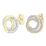 0.50克拉 14K金 雙色鑽石耳環 VS2/I