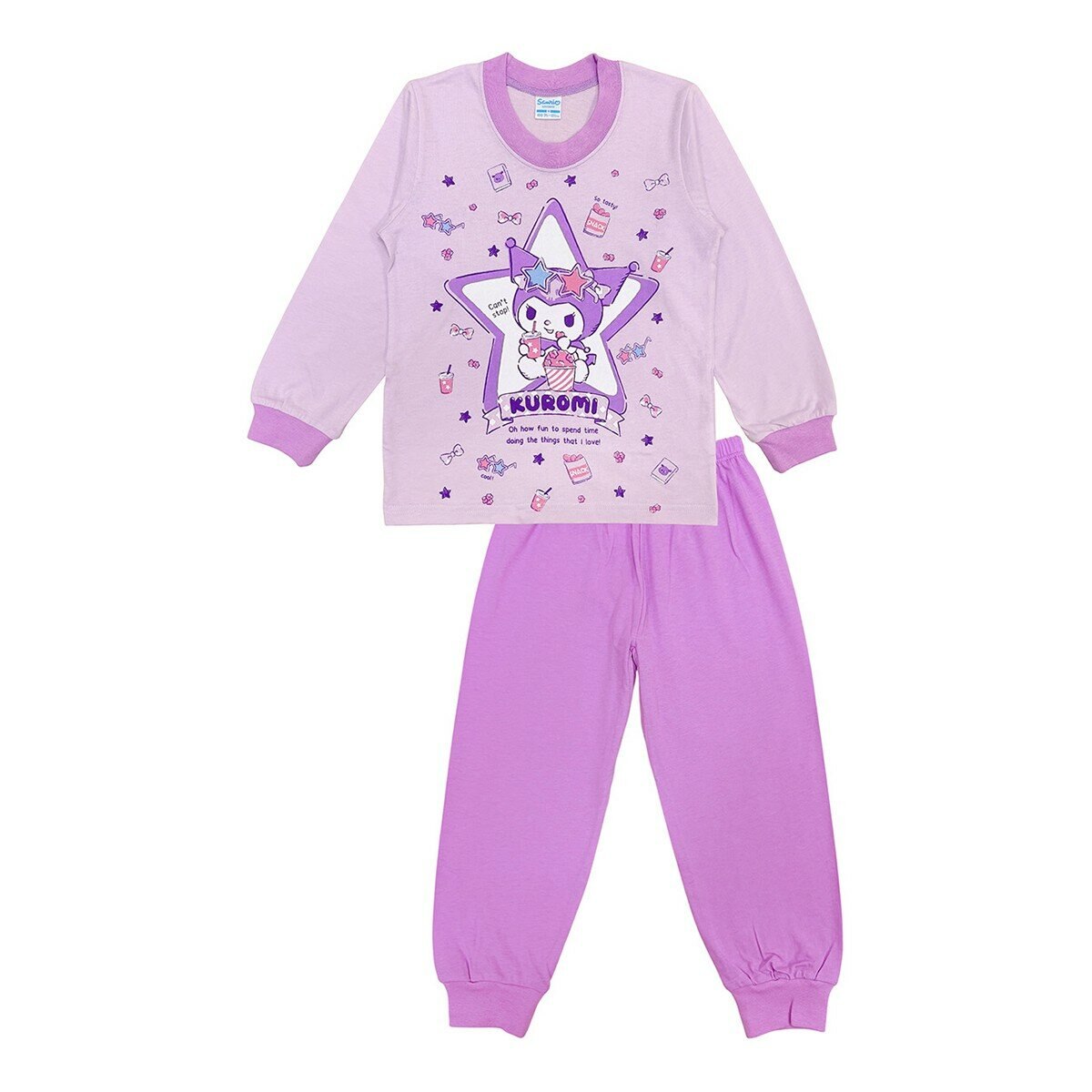 女童卡通圖案長袖居家組 8 KUROMI 女童卡通圖案長袖居家組 8 KUROMI
