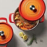 Tramontina 雙耳圓形鑄鐵鍋 含鋼頭鍋蓋 X 4件組 橘