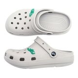 母子鱷魚 兩穿洞洞鞋 淺灰