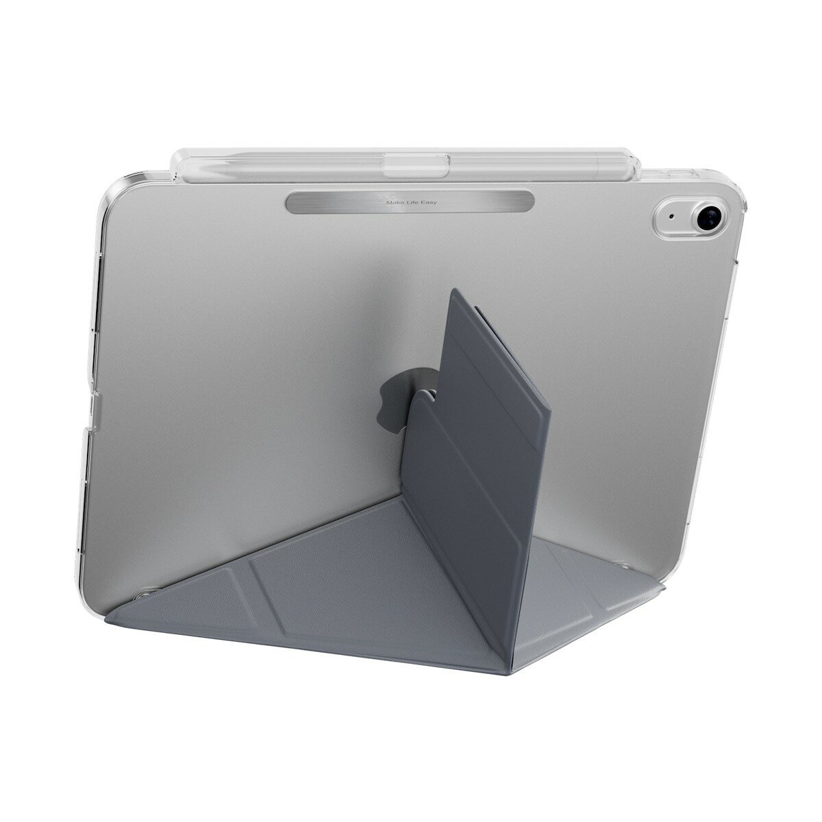 MAGEASY Facet 全方位支架透明背蓋保護套 (筆槽款) 適用於 2022 iPad 10 & 2025 iPad A16 阿拉斯加藍
