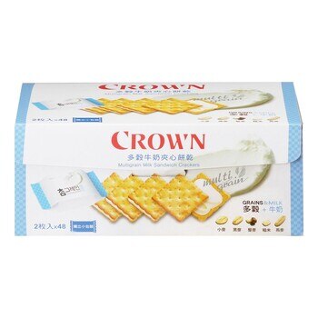 Crown 多穀牛奶夾心餅乾 16公克 X 48入 Crown 多穀牛奶夾心餅乾 16公克 X 48入
