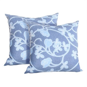 CASA 100%天絲布套大抱枕2入 60 x 60 公分 - 戀花藍 CASA 100%天絲布套大抱枕2入 60 x 60 公分 - 戀花藍