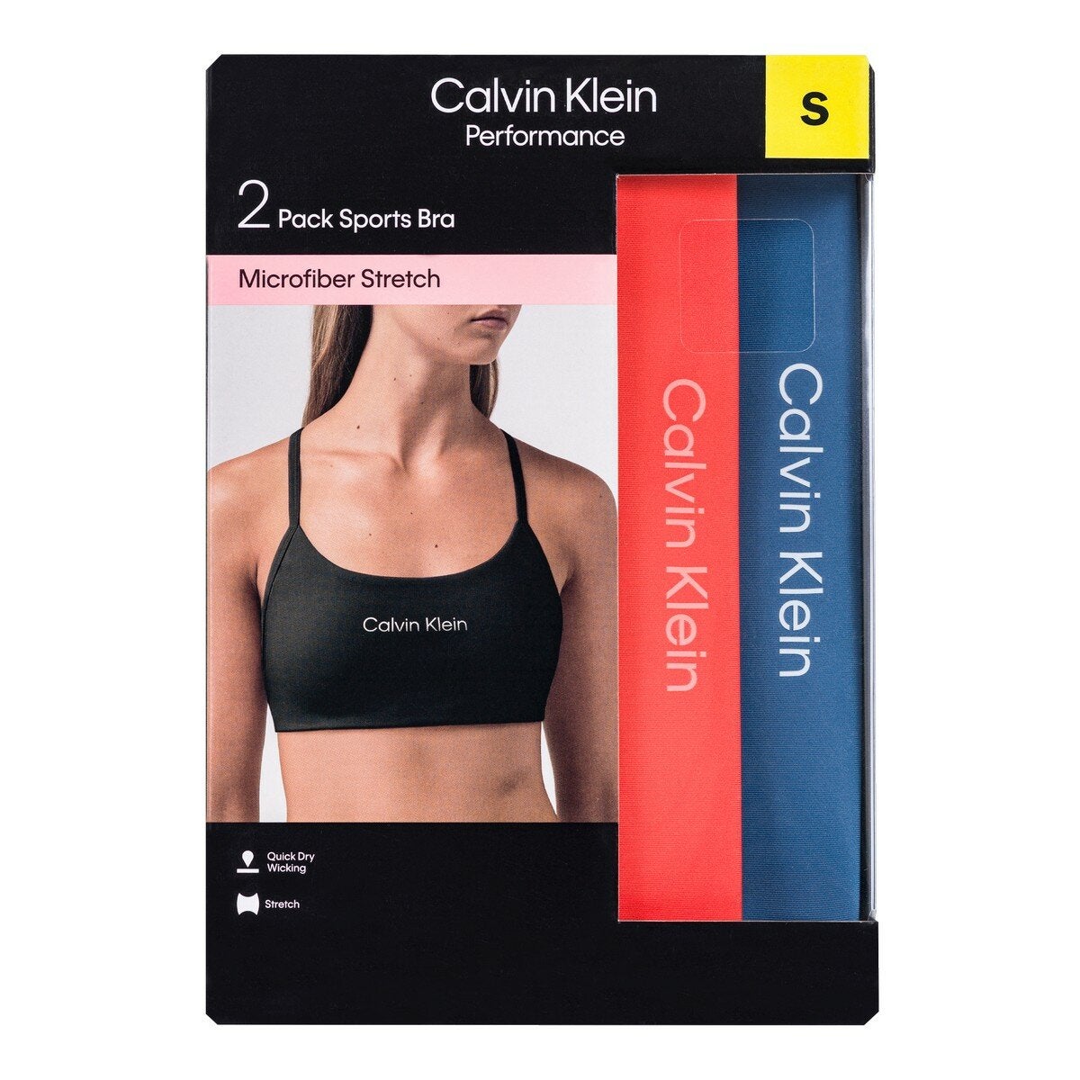 Calvin Klein 女運動內衣 2入組 藍粉 S