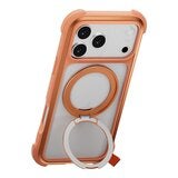 MAGEASY Odyssey Stand M 超軍規防摔磁吸支架手機殼 iPhone 17 Pro Max(珊瑚) + 鏡頭保護貼Lenz(珊瑚) + Vetro 9H 鋼化玻璃保護膜