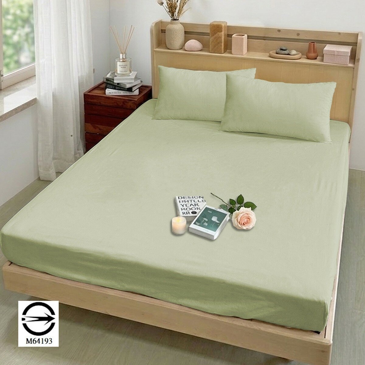 Caliphil 美國棉單人床包枕套三件組 107公分 X 190公分 森綠