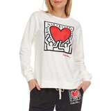 Keith Haring 女印花休閒長袖上衣 白