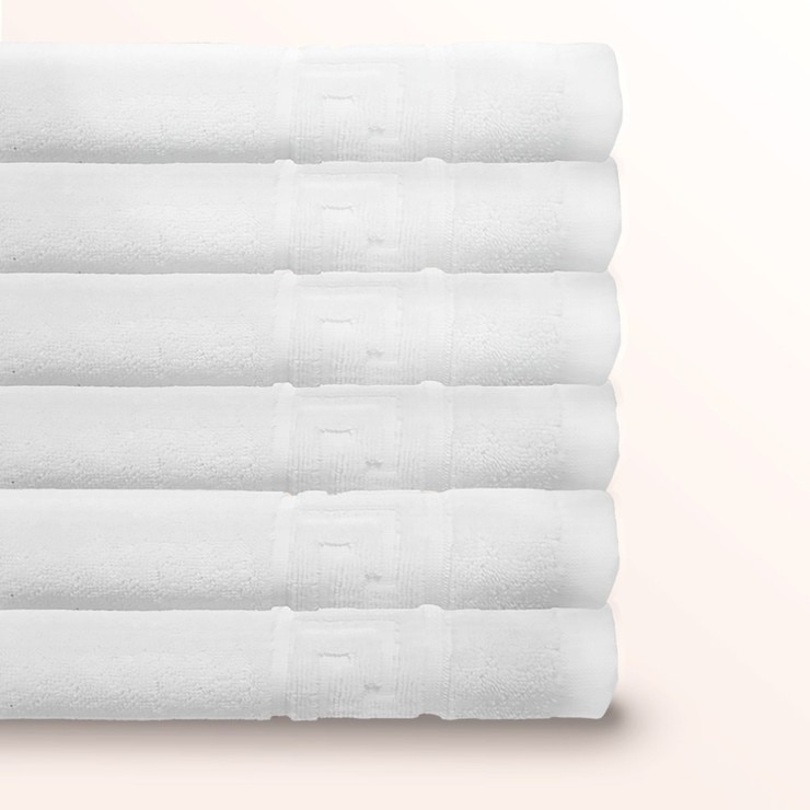 Gemini 純棉浴室地墊 6入組 72公分 X 50公分 白