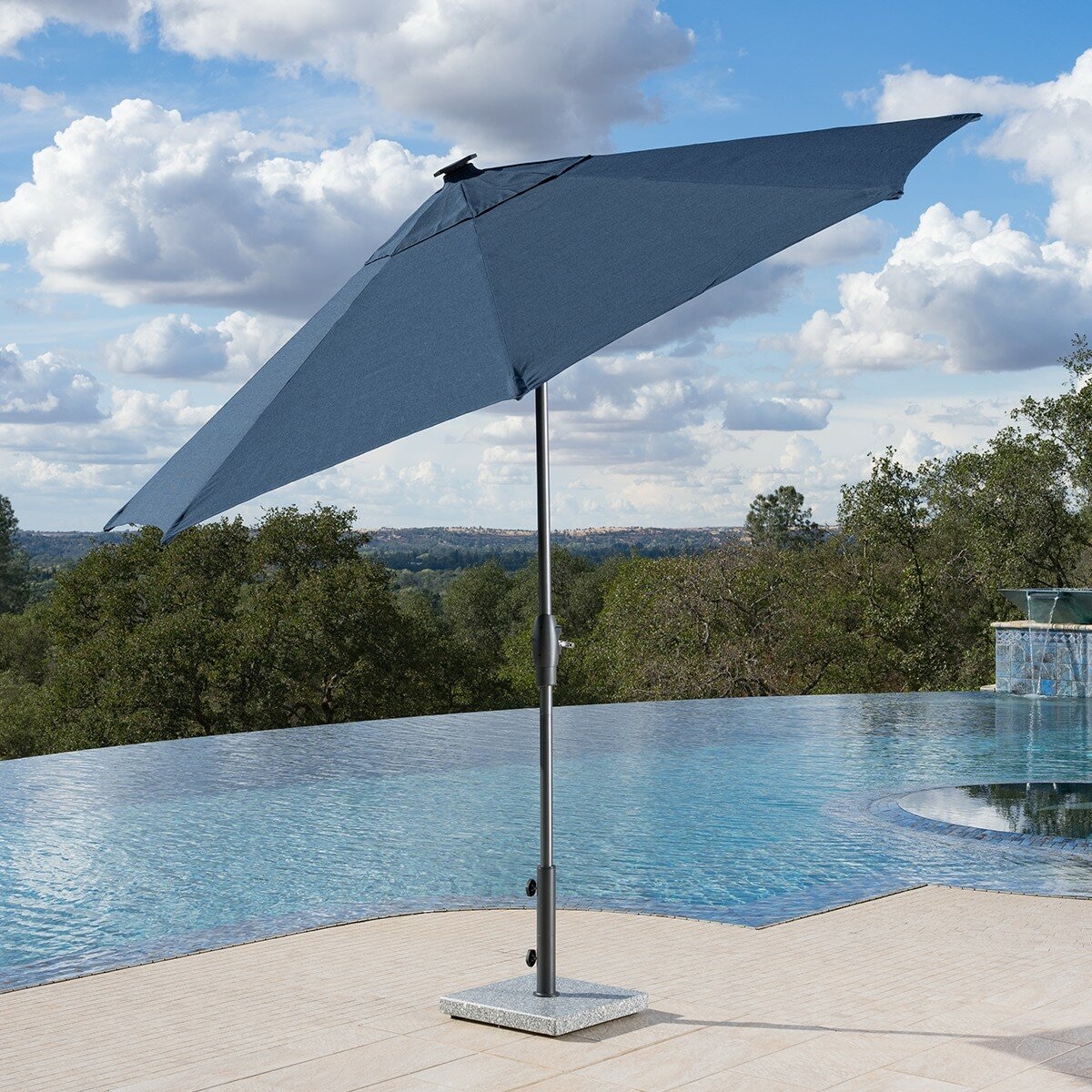 Sunvilla 10呎 LED 戶外遮陽傘 藍色