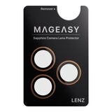 MAGEASY Odyssey Stand M 超軍規防摔磁吸支架手機殼 iPhone 17 Pro Max(迷霧) + 鏡頭保護貼Lenz(珊瑚) + Vetro 9H 鋼化玻璃保護膜
