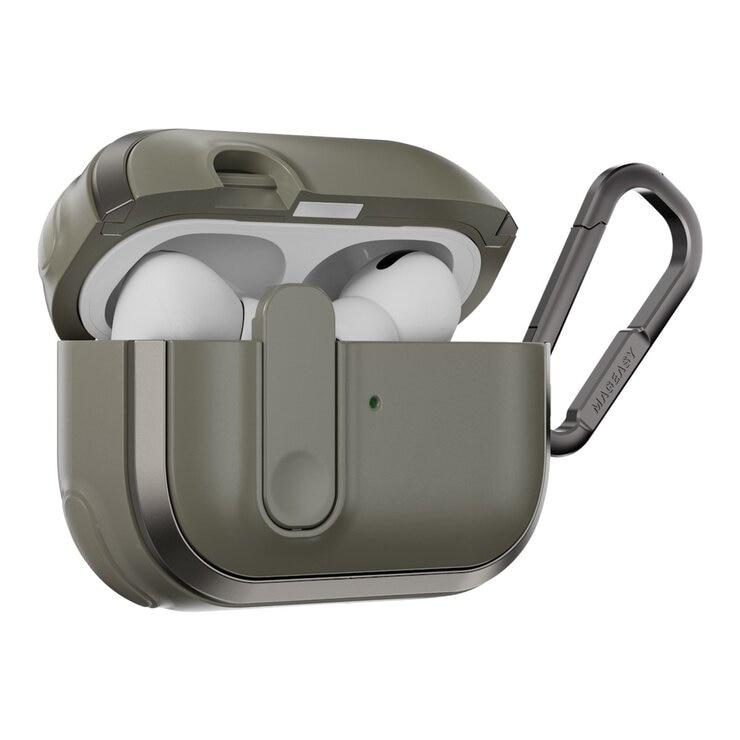 MAGEASY Odyssey 抗衝擊磁扣手繩耳機殼 AirPods Pro 1 & 2 金屬綠