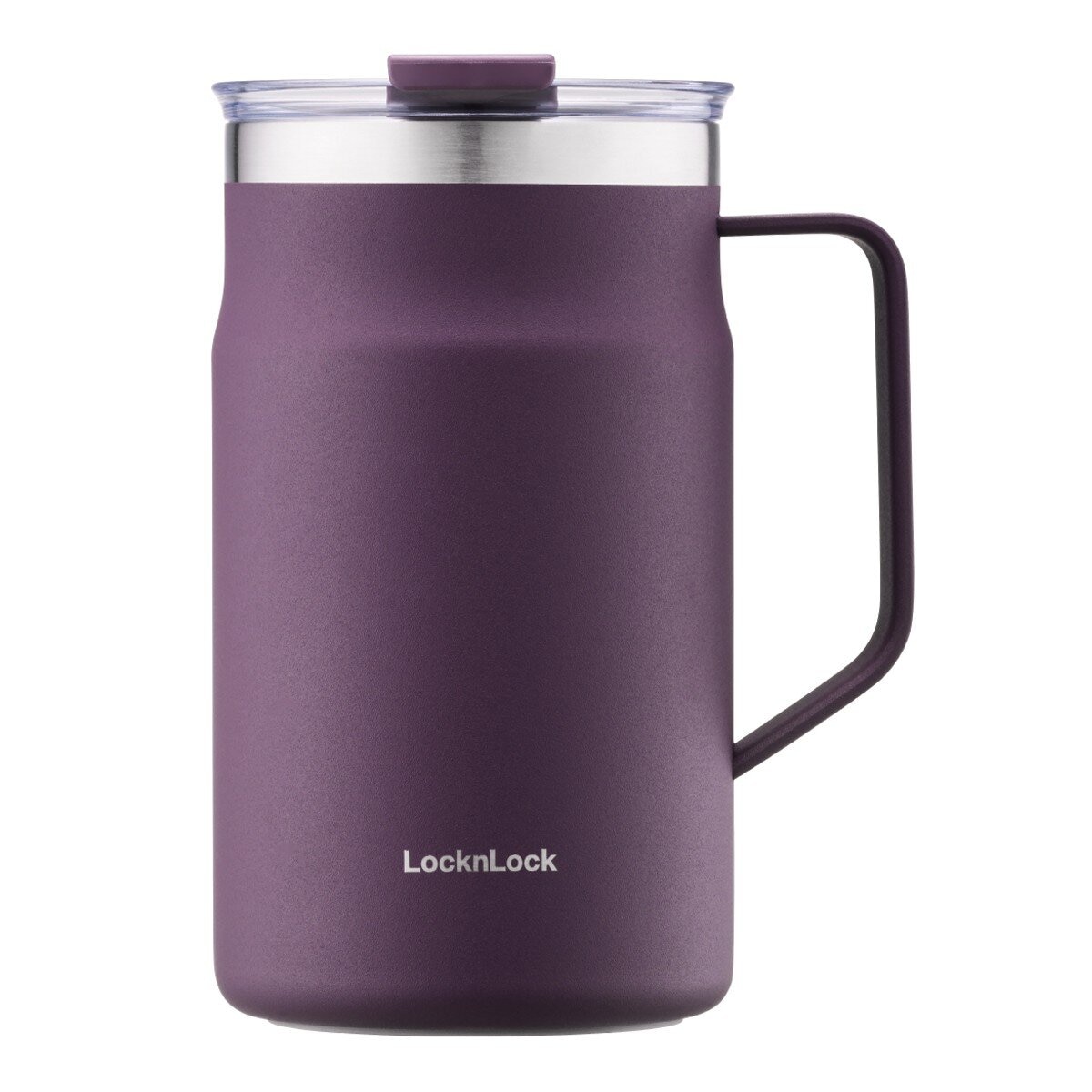 LocknLock 都會馬克咖啡杯 600毫升 X 2件組 石墨白 + 黑醋栗紅
