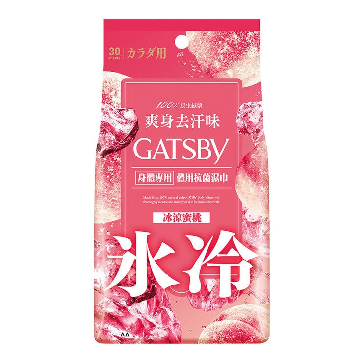 Gatsby 體用抗菌濕巾 冰涼蜜桃 30張 X 6入 Gatsby 體用抗菌濕巾 冰涼蜜桃 30張 X 6入