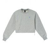 KANGOL 女長袖短版抽繩上衣 灰