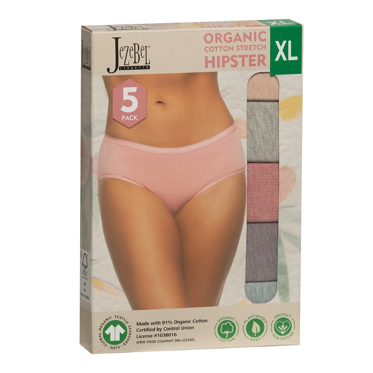 Jezebel 女有機棉內褲 5入組 XL