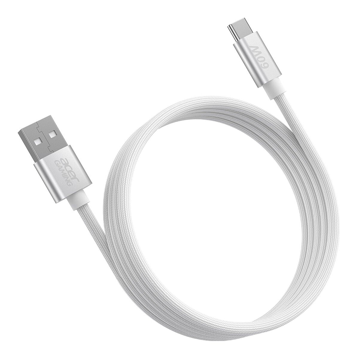 Acer Gaming USB-A to USB-C 1公尺 白 + USB-C to USB-C 1.2公尺 白 + USB-C to USB-C 2公尺 白 珪膠編織線 3入組