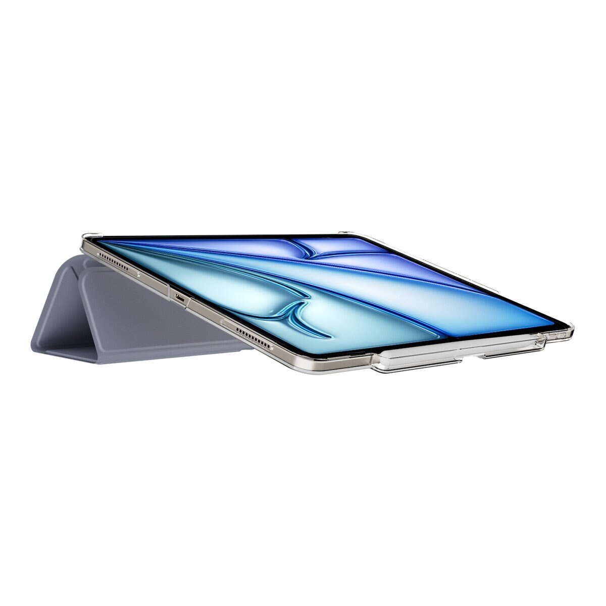 MAGEASY Facet 全方位支架透明背蓋保護套 (筆槽款) 適用於 2025 / M3 - 2024/ M2 iPad Air 13吋 & 2022 - 2020 iPad Pro 12.9吋 阿拉斯加藍