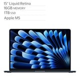 Apple MacBook Air 15吋 搭配 M5晶片 10核心CPU 10核心GPU 16GB 1TB SSD 午夜色