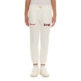 Keith Haring 兒童刷毛束口長褲 白