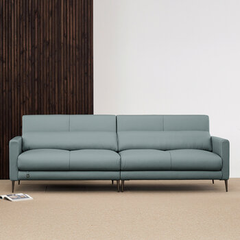 DAUNING 全牛皮雙人座沙發 藍