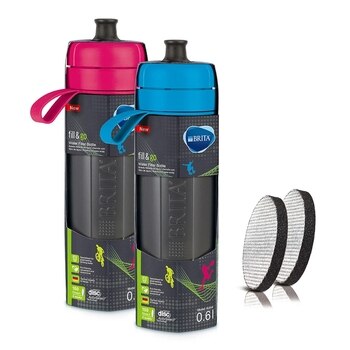 Brita 運動濾水瓶兩件組0.6L 含濾芯片4片 Brita 運動濾水瓶兩件組0.6L 含濾芯片4片