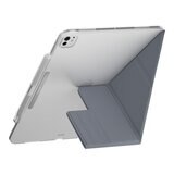 MAGEASY Facet 全方位支架透明背蓋保護套 (筆槽款) 適用於 2024 iPad Pro 13吋 阿拉斯加藍