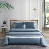 Don Home 萊賽爾素色雙人加大被套床包六件組 182公分 X 190公分 霧藍