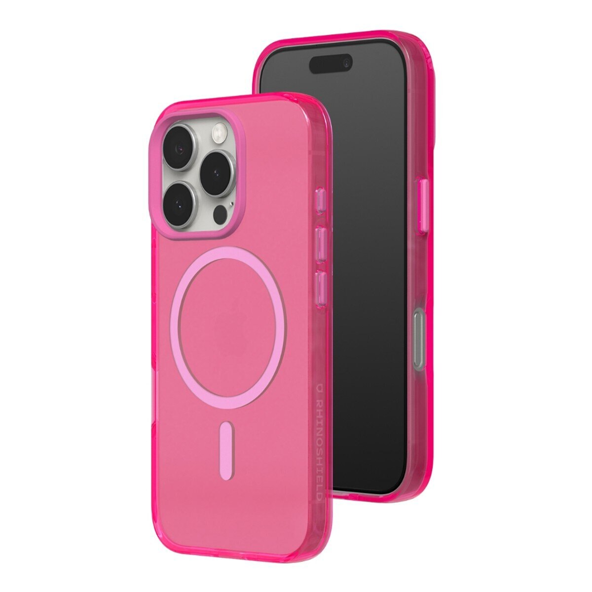 犀牛盾 iPhone 16 Pro Max JellyTint MagSafe 兼容 半透明有色手機殼 + 9H 抗藍光鋼化玻璃保護貼 粉漾桃