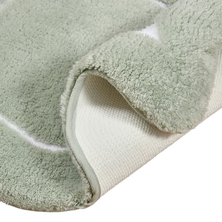 Riviera Home 花邊柔軟浴室地墊 2入 40公分 X 60公分 綠