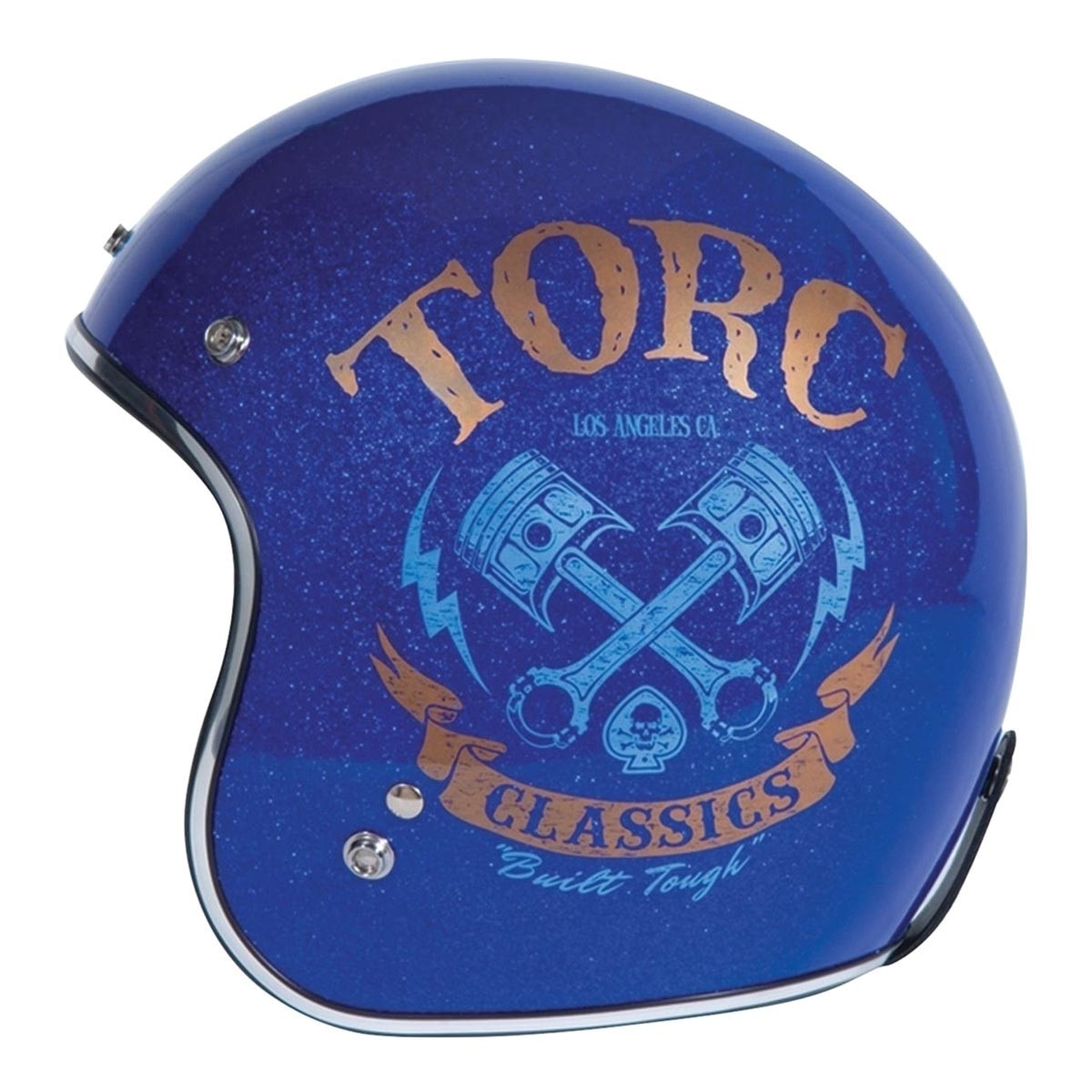 TORC T-50 3/4 防護頭盔 亮光黑 / 亮片珠光藍