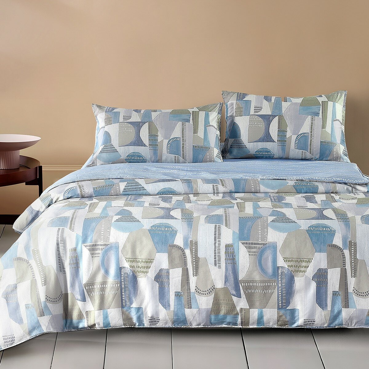 HOYACASA 300織純棉雙人床包兩用被套 4件組 152公分 X 190公分