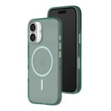 犀牛盾 iPhone 16 Plus JellyTint MagSafe 兼容 半透明有色手機殼 - 相機鍵開孔版 + 9H 抗藍光鋼化玻璃保護貼 憂墨綠