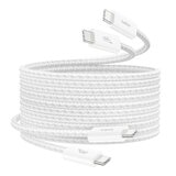 Belkin BoostCharge USB-C to USB-C 編織連接線 (60W 1.5米) 2入組 白 + Belkin BoostCharge Pro 雙USB-C 氮化鎵 充電器 (65W PPS) 2入組 迪士尼系列