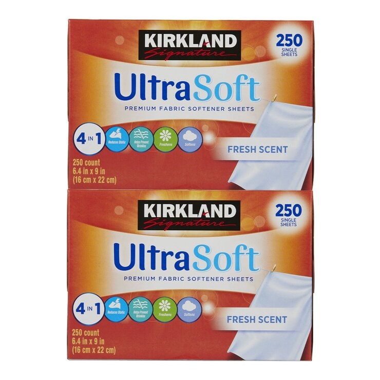 科克蘭 烘衣柔軟去靜電紙 250張 X 2入