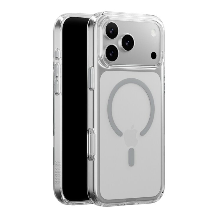 MAGEASY Bright M 不發黃軍規磁吸透明殼 iPhone 17 Pro Max + 鏡頭保護貼Lenz + Vetro 9H 鋼化玻璃保護膜