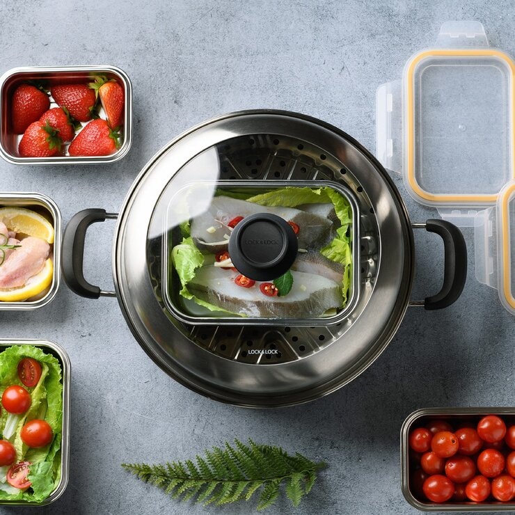 樂扣樂扣 可微波304不鏽鋼保鮮盒 含蓋10件組