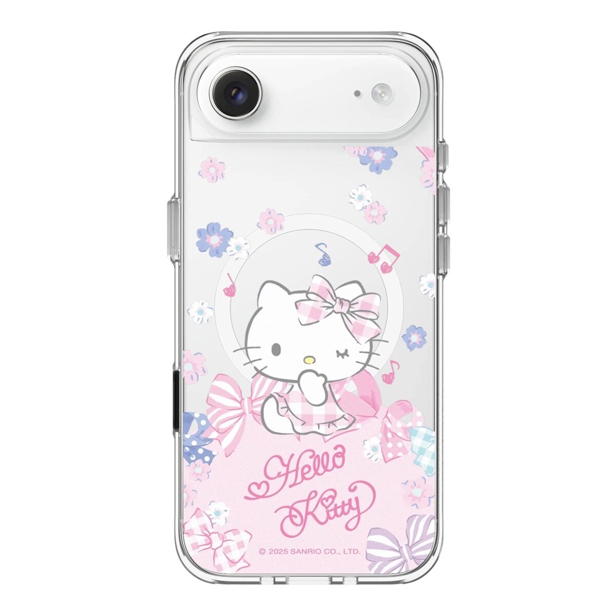 犀牛盾 iPhone Air Clear (MagSafe兼容) 抗黃化透明防摔手機殼 Hello Kitty 夢幻蝴蝶結 + 9H 抗藍光鋼化玻璃保護貼