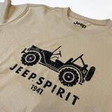 Jeep 男短袖純棉圖案T恤 卡其色
