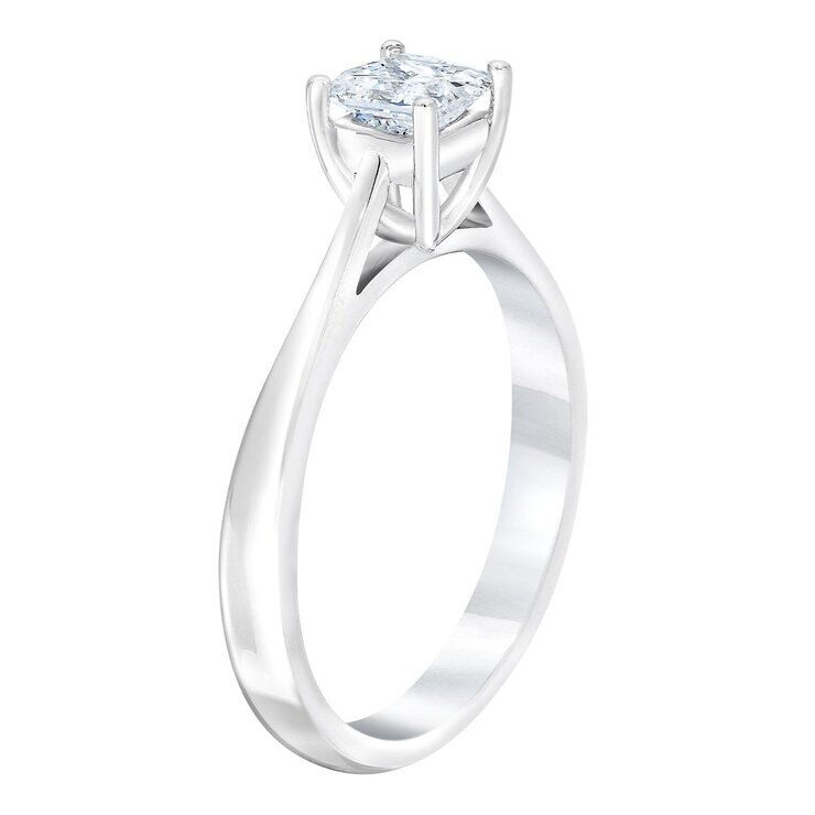 0.8克拉 18K白K金 公主方形鑽石戒指 VS2/I