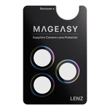 MAGEASY Odyssey Strap M 超軍規防摔掛繩手機殼 iPhone 17 Pro(皮革午夜/沉穩黑) + 鏡頭保護貼Lenz(炫彩) + Vetro 9H 鋼化玻璃保護膜