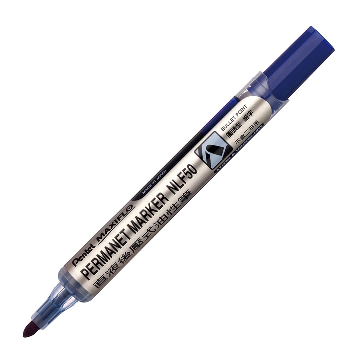 Pentel 圓頭後壓式油性筆 12支 藍