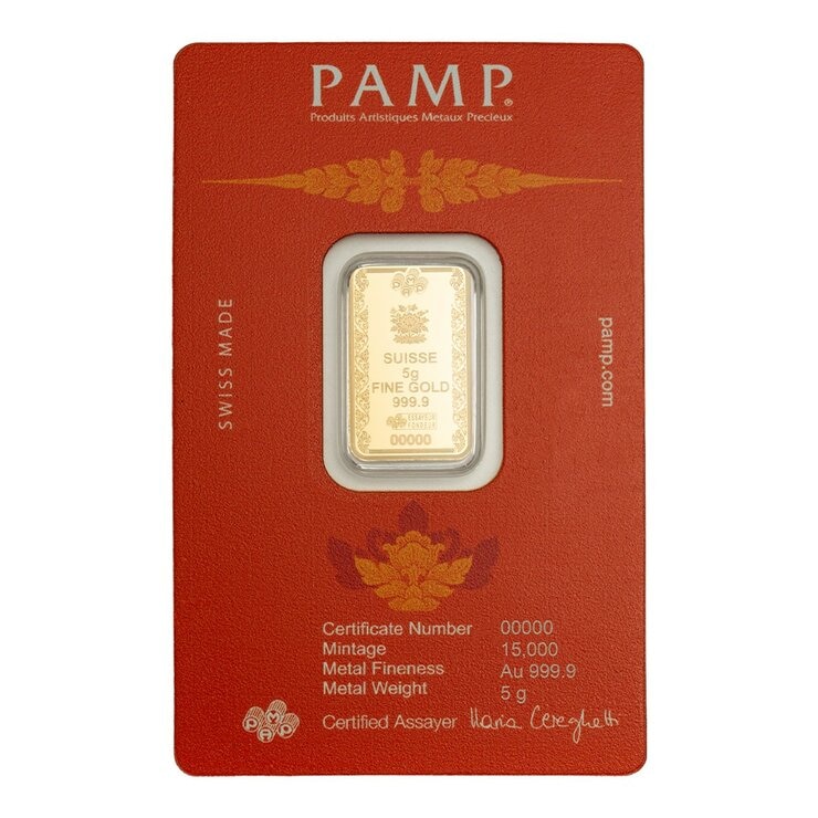 PAMP 佛陀 黃金條塊 999.9純金 5公克