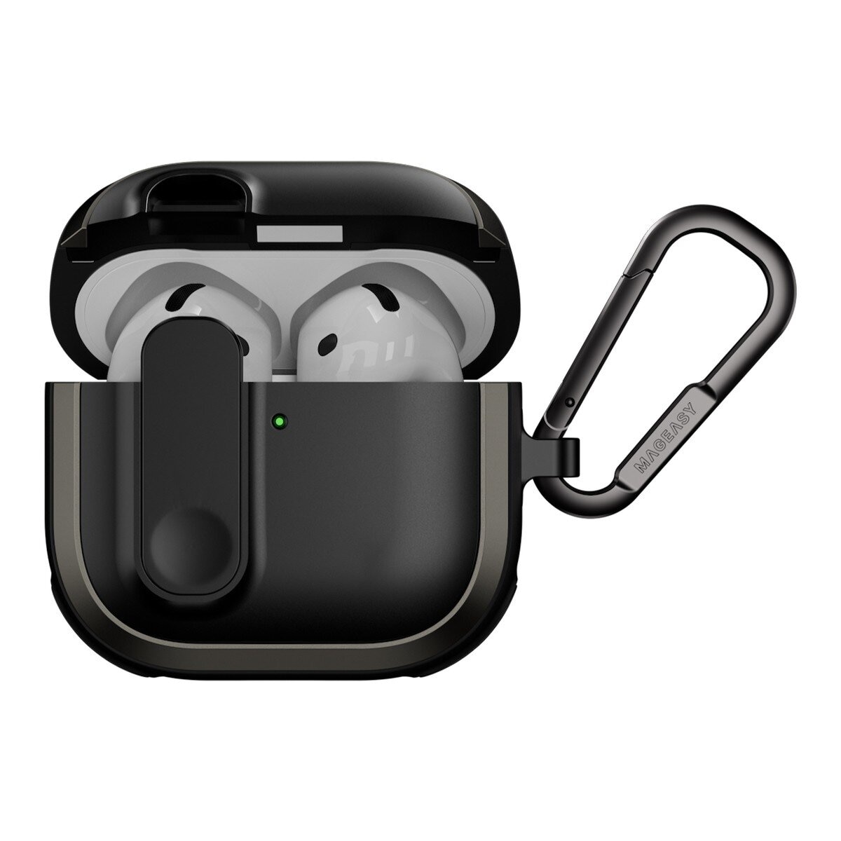 MAGEASY Odyssey 抗衝擊磁扣耳機殼 AirPods 4 金屬黑