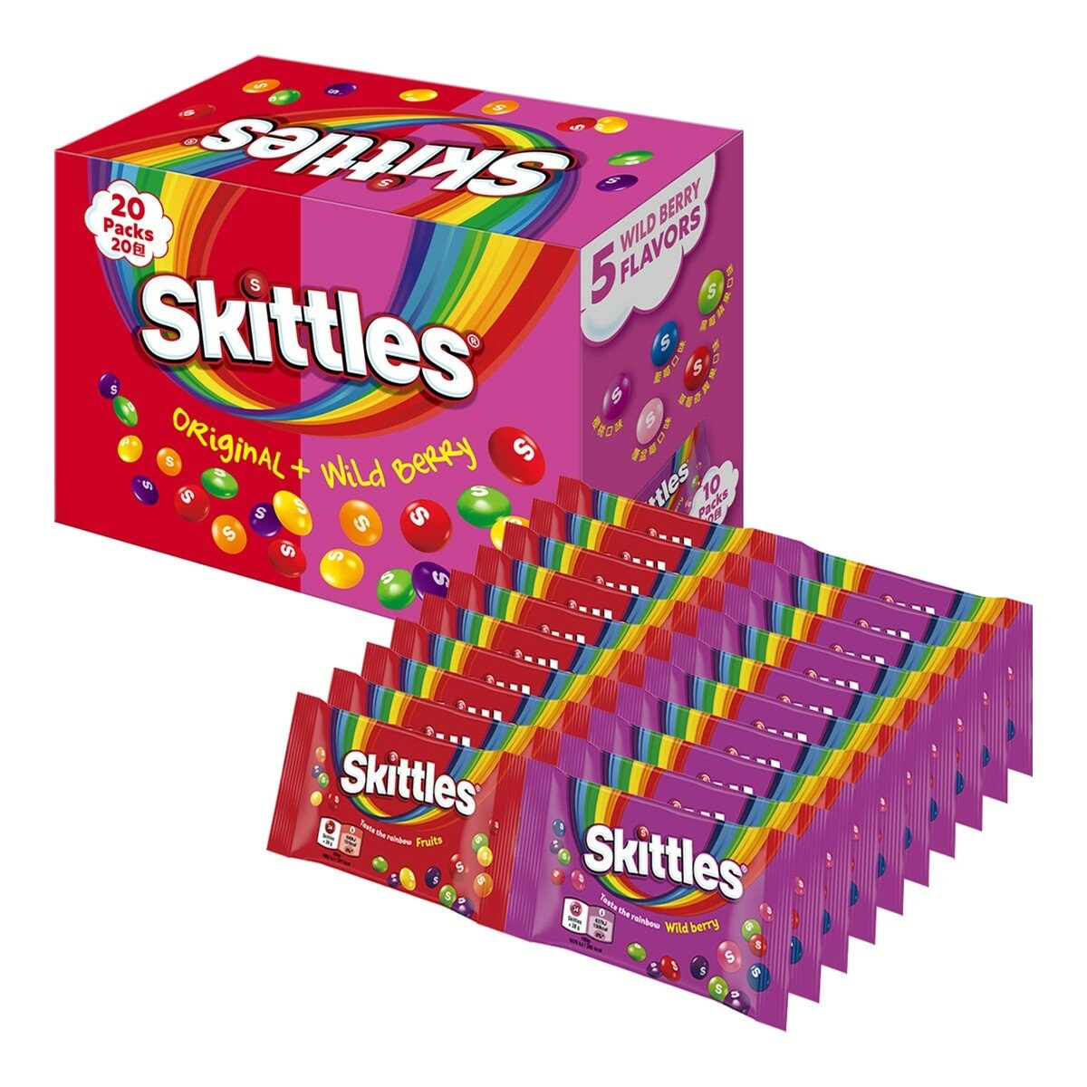 Skittles 彩虹糖綜合歡樂箱 38公克 X 20包 Skittles 彩虹糖綜合歡樂箱 38公克 X 20包