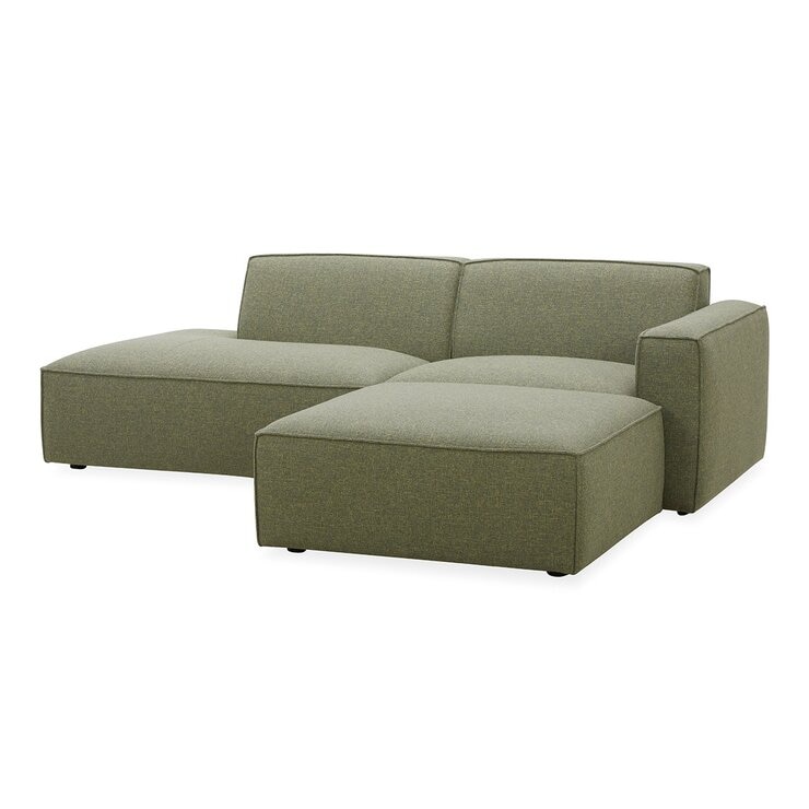 Aiden & Ivy 布面可移動式沙發附腳凳 綠