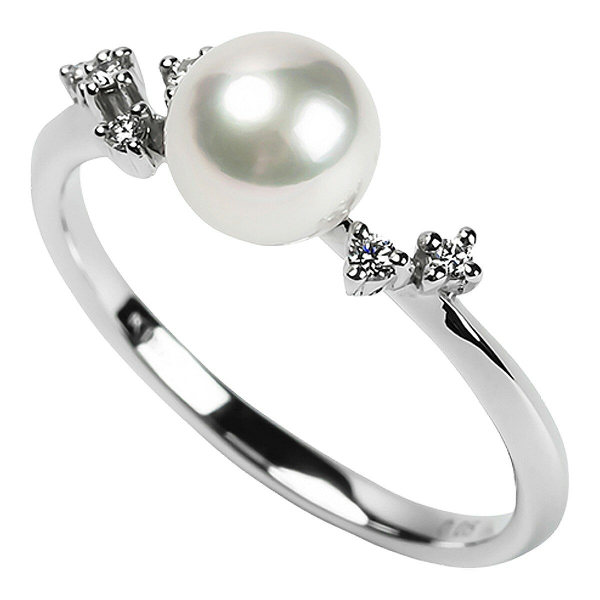 Tokyo Pearl 18K白K金 6.0公釐 - 6.5公釐 Akoya 珍珠戒指