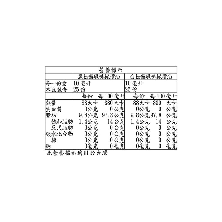 Tartuferia 義大利橄欖油松露風味 250毫升 X 2入