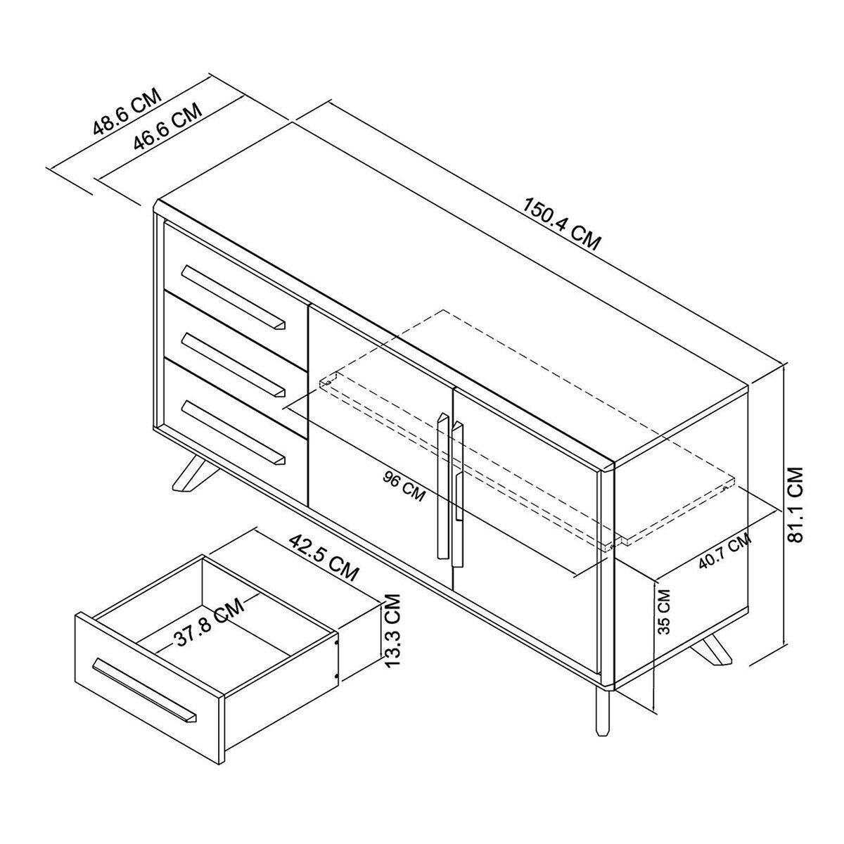 Bentley Designs Kristen 寬收納櫃 150公分 Bentley Designs Kristen 寬收納櫃 150公分