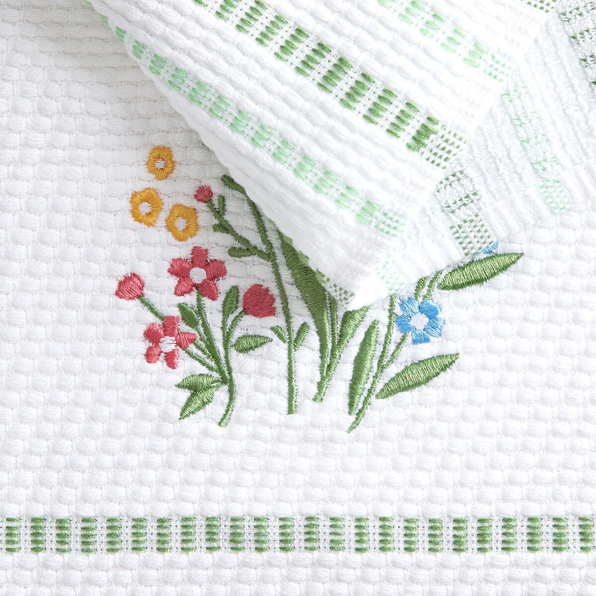 Town & Country 純棉刺繡多用布 4入 43公分 X 71公分 野花